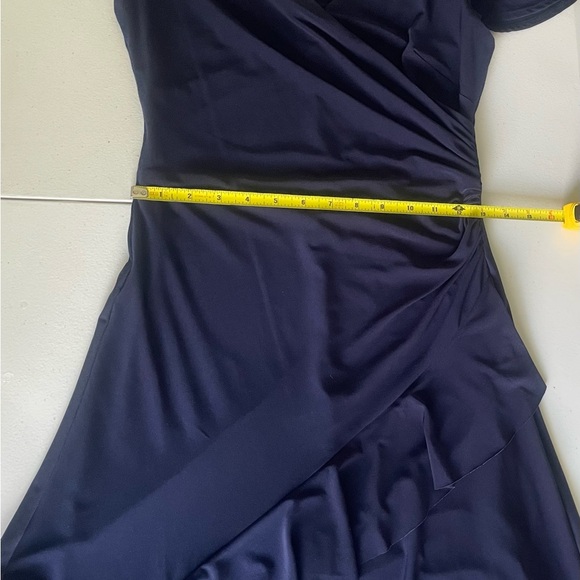 Lauren Ralph Lauren Navy Flutter Sleeve Ruched Dress | Size 0 | New With Tags - Picture 9 of 9